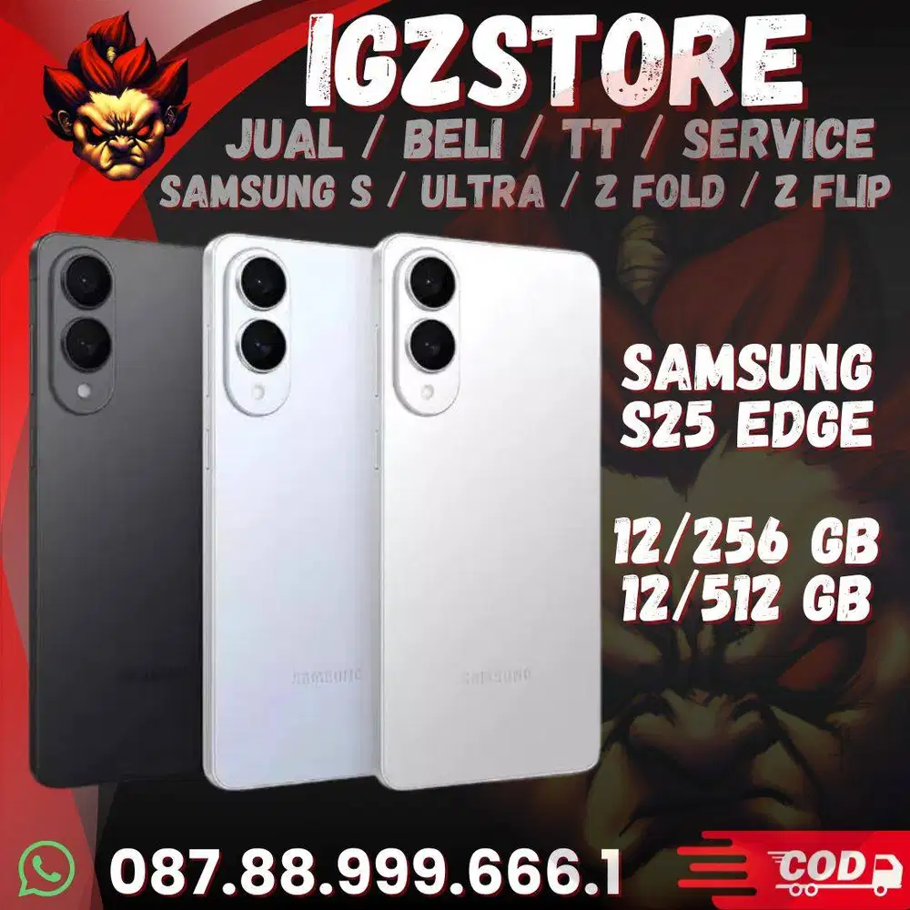Samsung S25 Edge Icy Blue12/256/512 SEIN Fullset Super Mulus No Minus