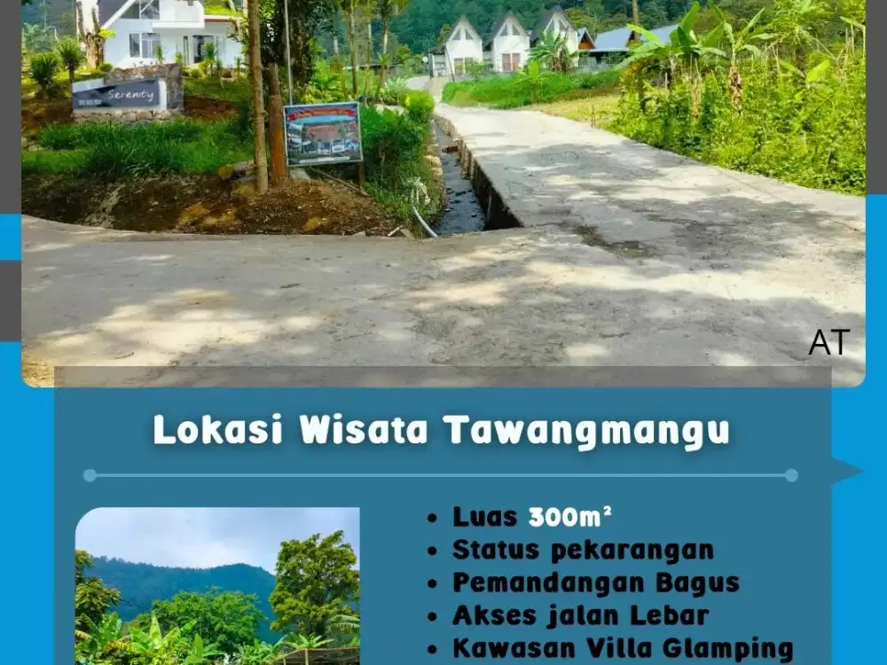 Dijual Tanah Pekarangan Kawasan Wisata Tawangmangu