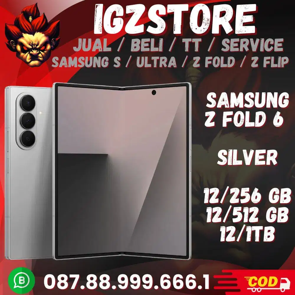 Samsung Z FOLD 6 12 256/512gb/1tb Silver SEIN Fullset Super Mulus No M