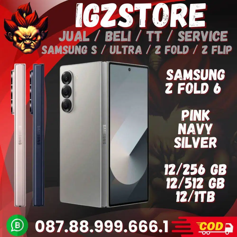 Samsung Z FOLD 6 12 256/512gb/1tb Silver SEIN Fullset Super Mulus No M