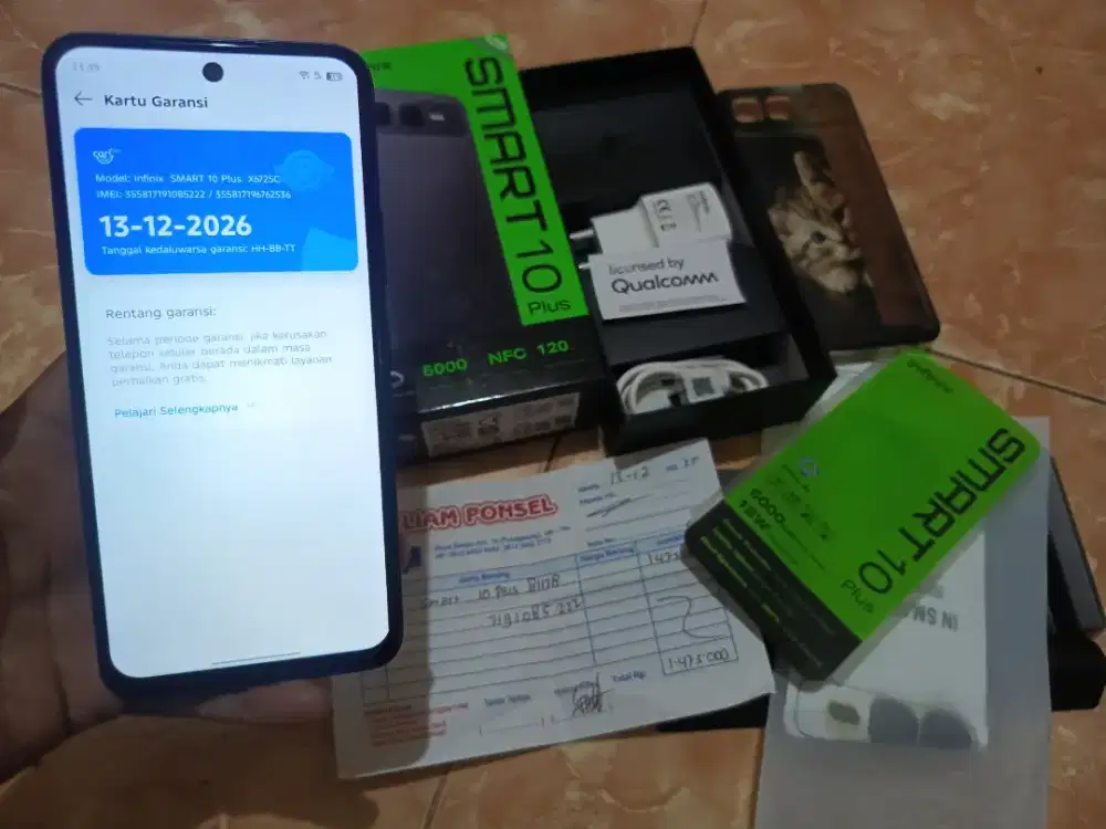 Infinix smart 10 plus ram 8+8/128 fullset like new