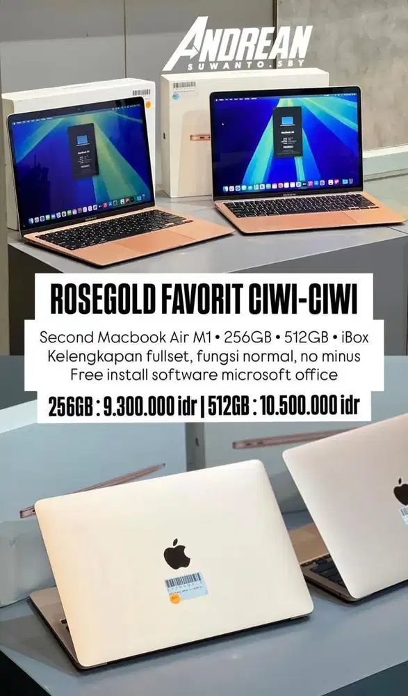 Macbook air M1 8/256 13 inch rosegold