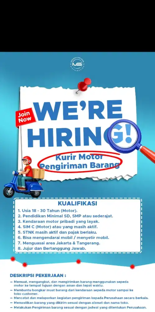 Butuh cepat kurir Motor