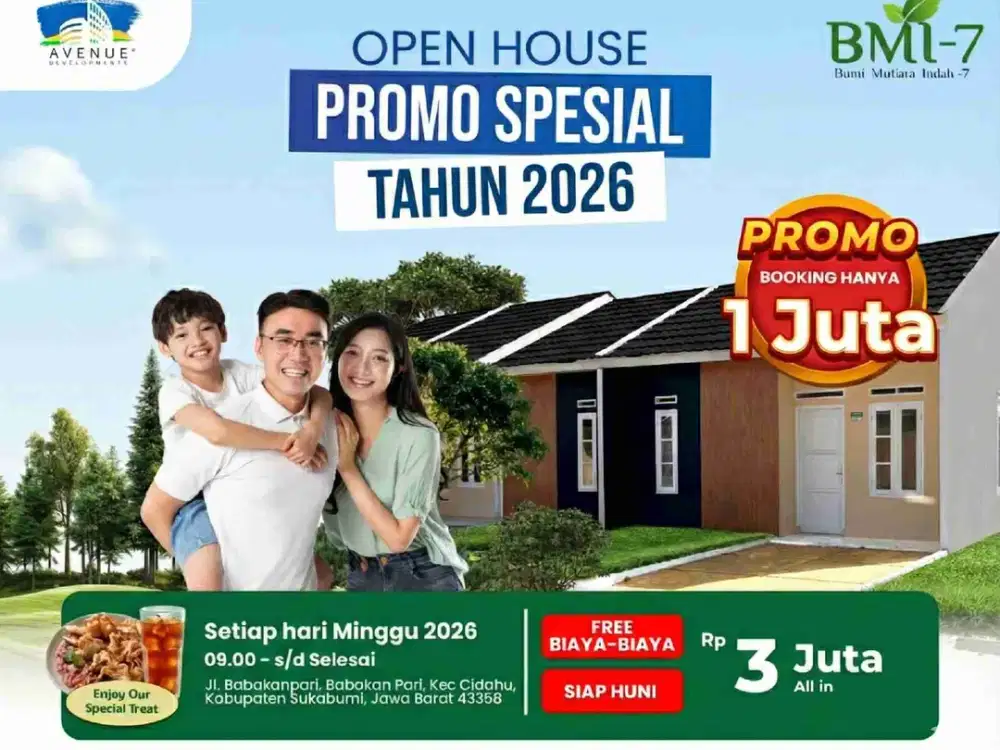 RUMAH SUBSIDI MURAH DI SUKABUMI DEKET PT SUN SUKA