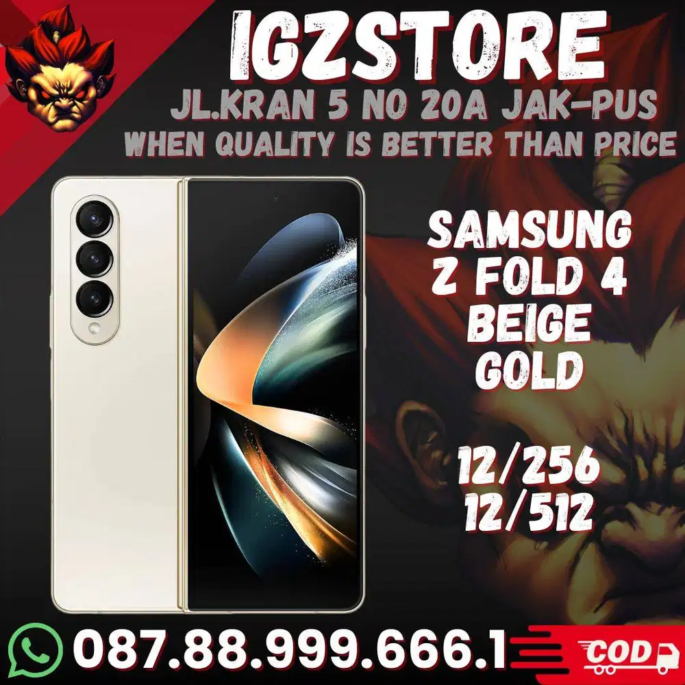 Samsung Z Fold 4 Beige Gold 256 SEIN Mulus 98% like new FULLSET ORI No