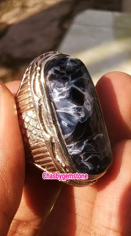 Natural Batu Bulu macan Pietersite-Cincin Batu bulu macan Pietersite