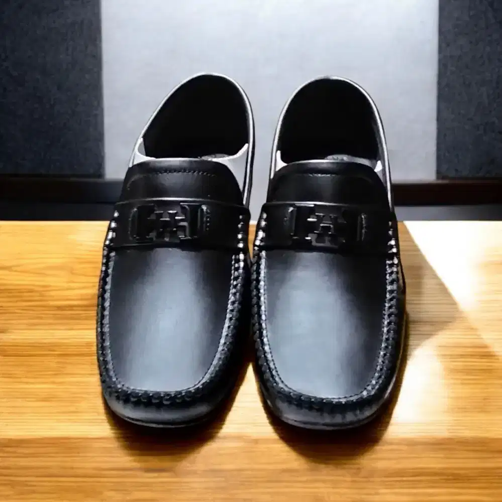 Sepatu slip on Hermes full kulit asli