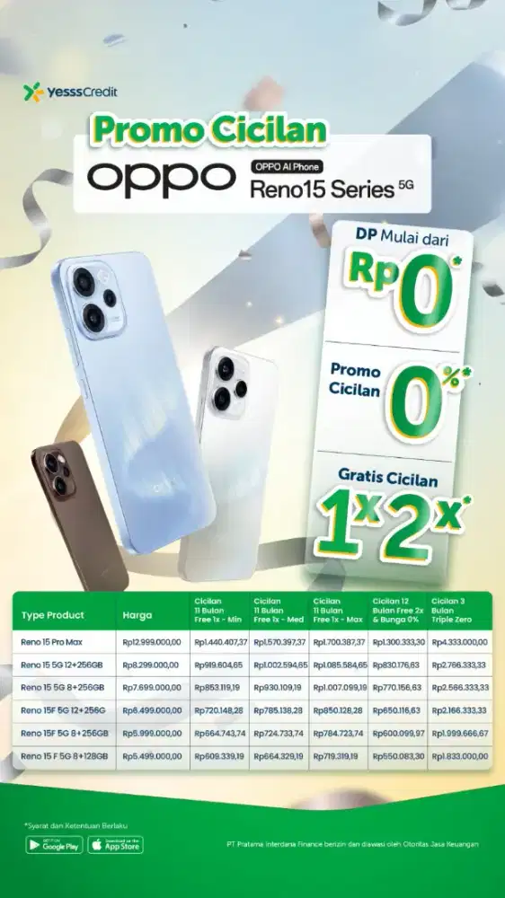 PROMO CICILAN OPPO RENO 15 & 15 PROMAX BUNGA 0%
