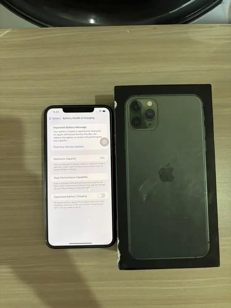 Iphone 11 ProMax 256 GB Midnight Green FullSet mulus Tanpa Kendala