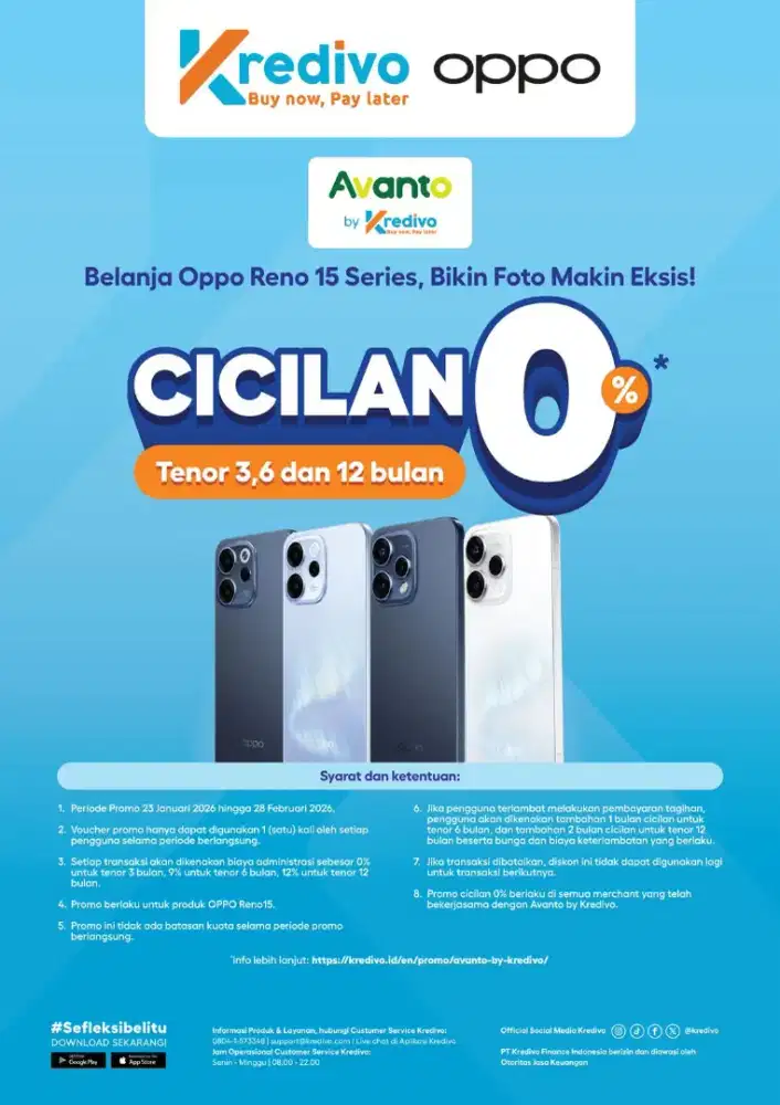 Oppo Reno 15 New launching Promo cicilan hemat 0%