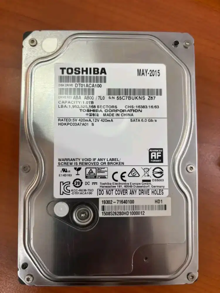 HDD Toshiba 1tb normal mulus terawat
