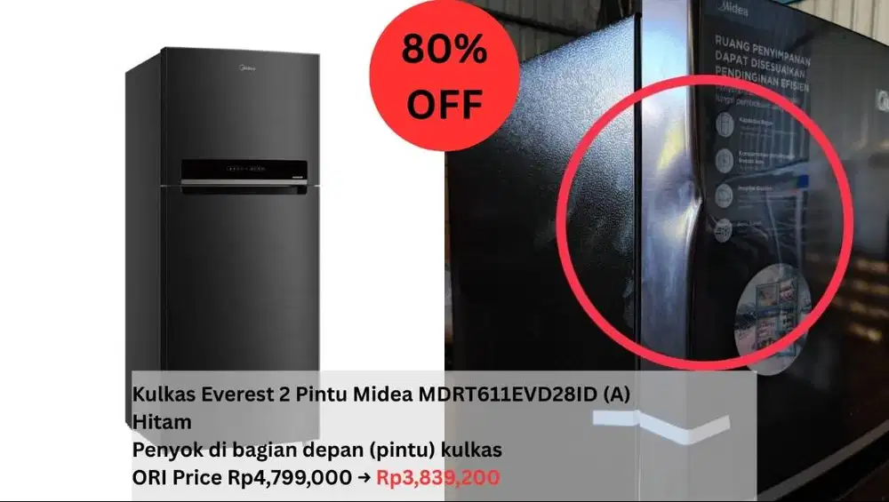 Kulkas Everest 2 Pintu Midea 473 L – MDRT611EVD28ID (BARU)
