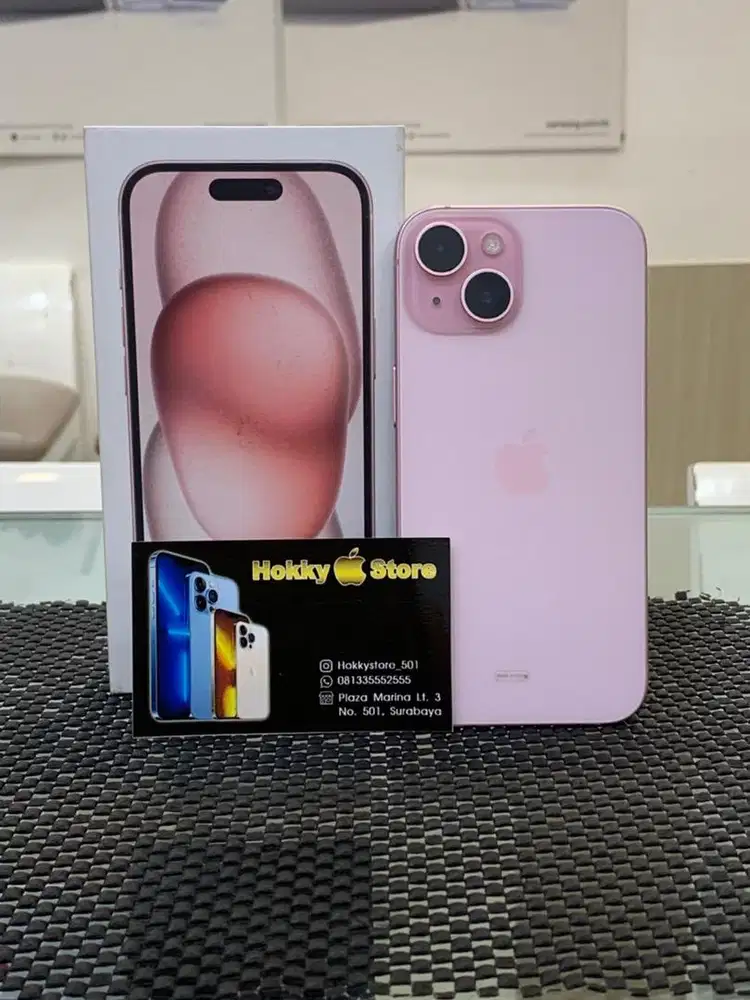 Iphone 15/128gb Pink garansi ibox mei 2026 bh 94%