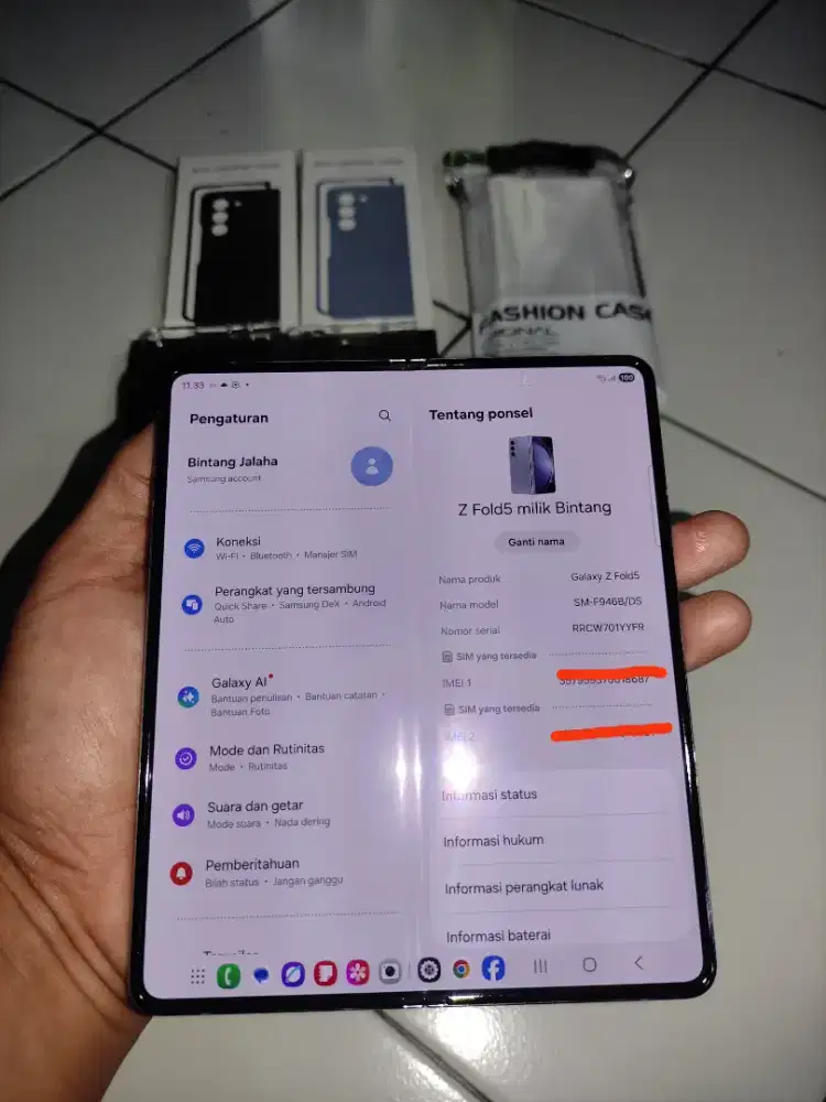 Samsung Zfold 5 Ice Blue