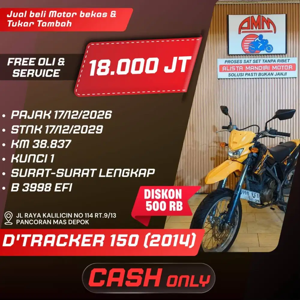 D TRACKER 150 2014 PAJAK HIDUP CC 0% KREDIVO TOKPED SPAYLATER INDODANA