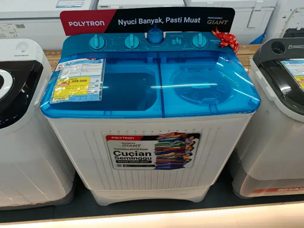 Mesin Cuci 2 Tabung Polytron 8 KG Cicilan Tanpa DP Gratis 3x Cicilan