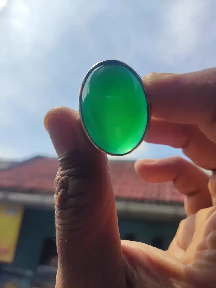 Dijual batu cincin hijau garut ring perak
