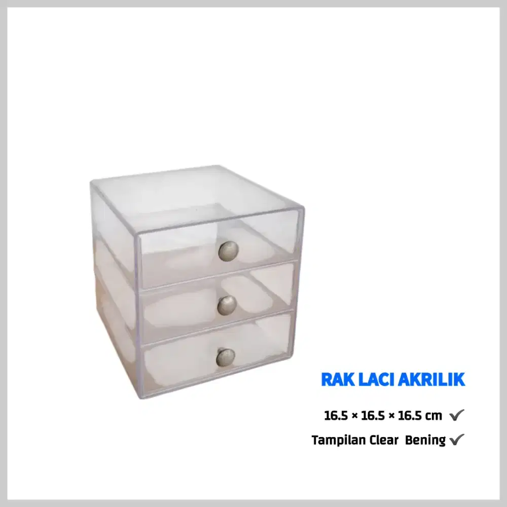 Rak Laci Akrilik Bening 16.5×16.5×16.5 cm