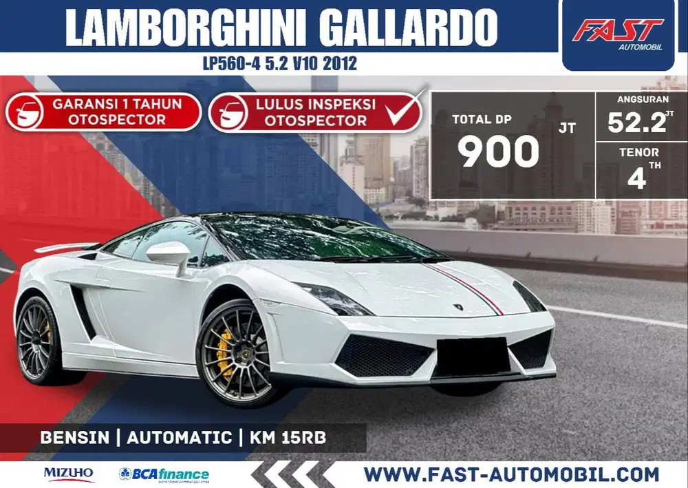 LAMBORGHINI GALLARDO LP560-4 5.2L V10 2012 LOW KM.15RB & PAJAK PANJANG