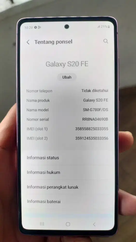 Samsung s2FE ram 8/128gb mulus