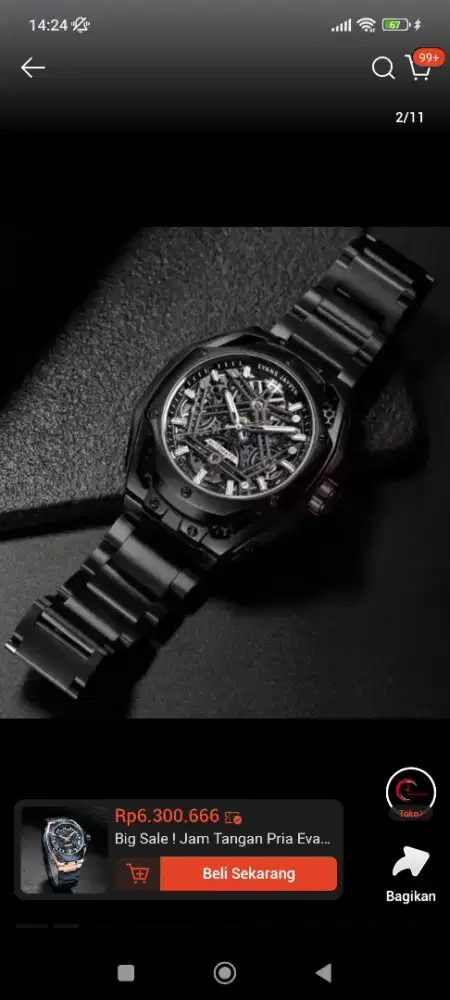 Jual jam tangan Evans Jayden Hitam