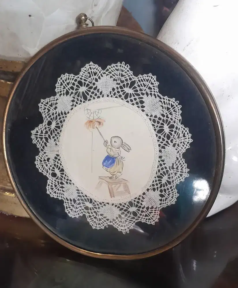 Lukisan sulam benang vintage