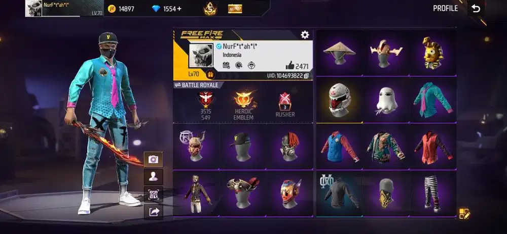 DI JUAL AKUN FREE FIRE SEASON 1 sampai S13 Menerima cod di jkt