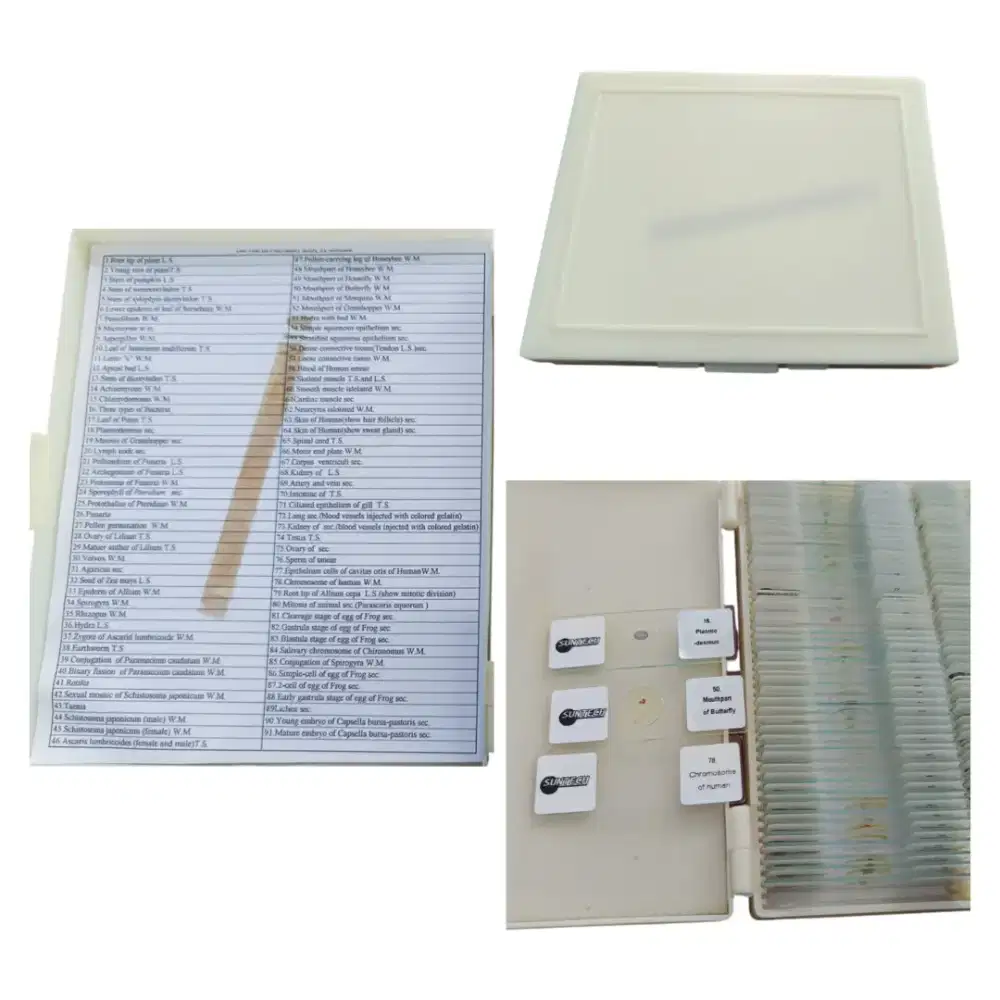 91 sampel slides object glass paket belajar mikroskop