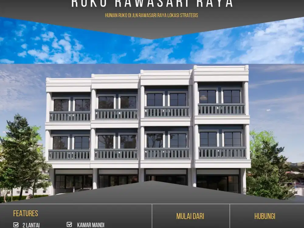 Di jual Ruko 2 lantai Area Komersil Di Jalan Utama Rawasari Jakarta pusat 2 menit lampu merah pramuka