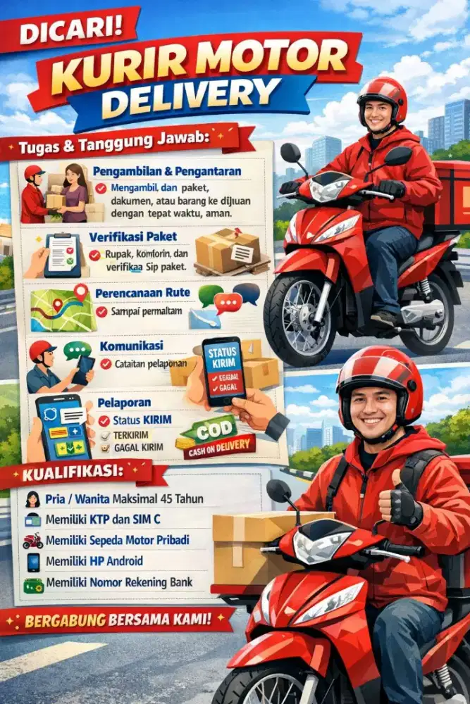 Kurir motor delivery Jabodetabek