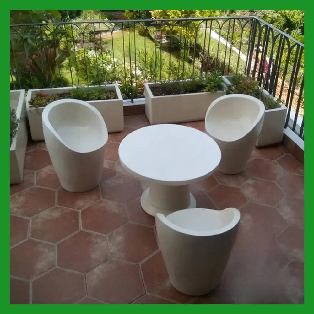 Bangku meja taman teraso 1 set