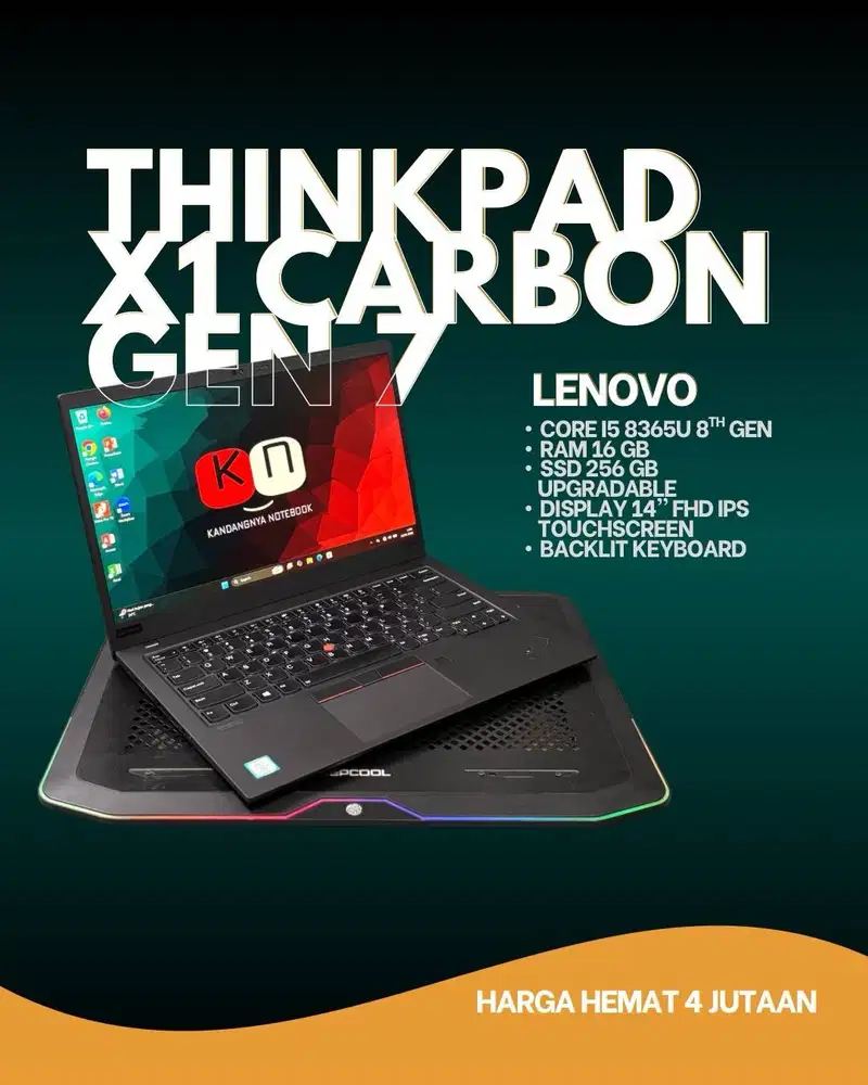 Lenovo Thinkpad X1 Carbon 7th i5 8365U Ram 16/256GB Layar 14inch