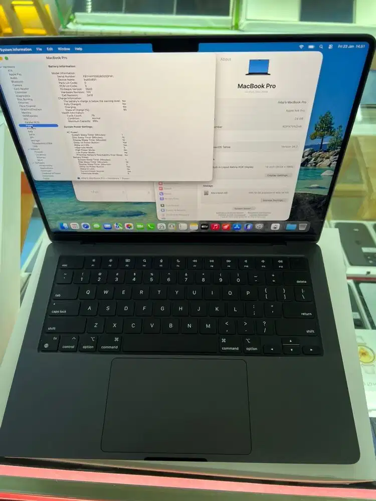 Macbook pro m4 pro 14 inch ram 24 ssd 512 bh 99 like new