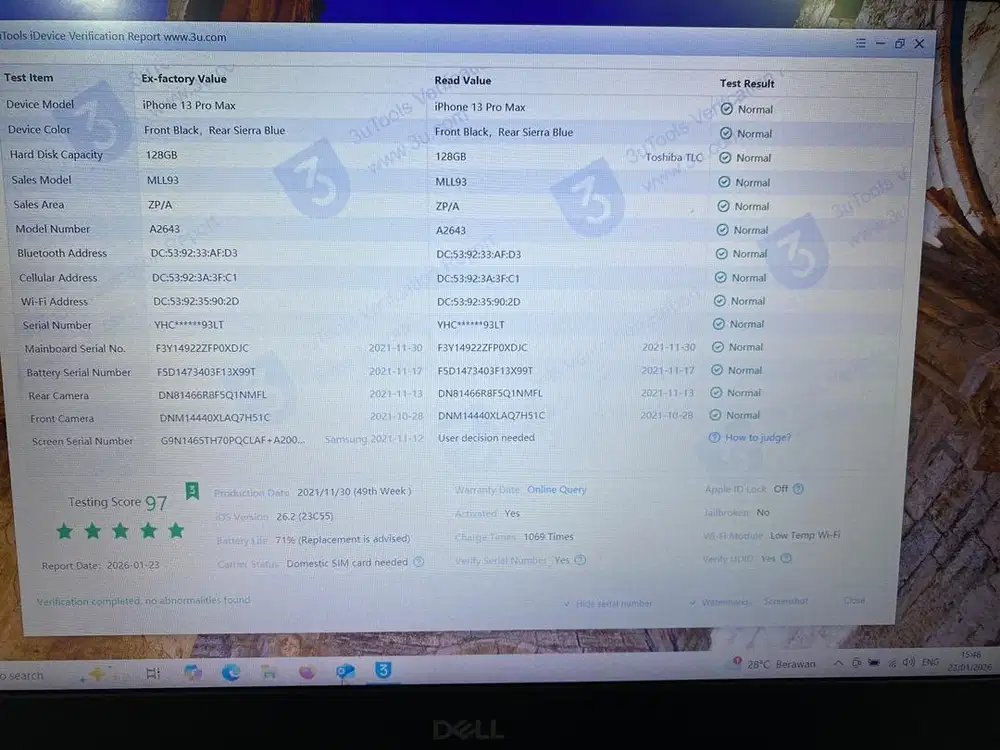 iPhone 13 Pro max 128GB Sierra blue