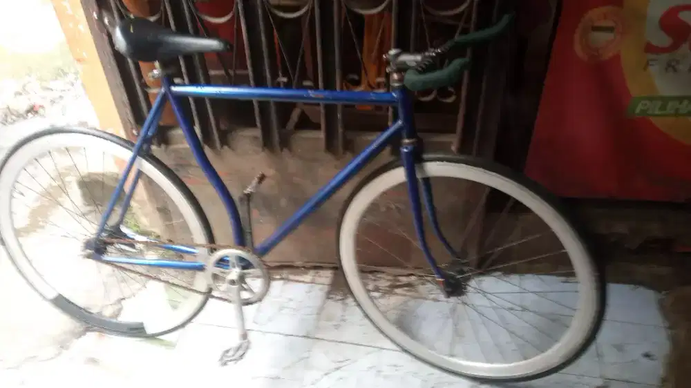 Sepeda fixie rem torpedo warna biru muluss