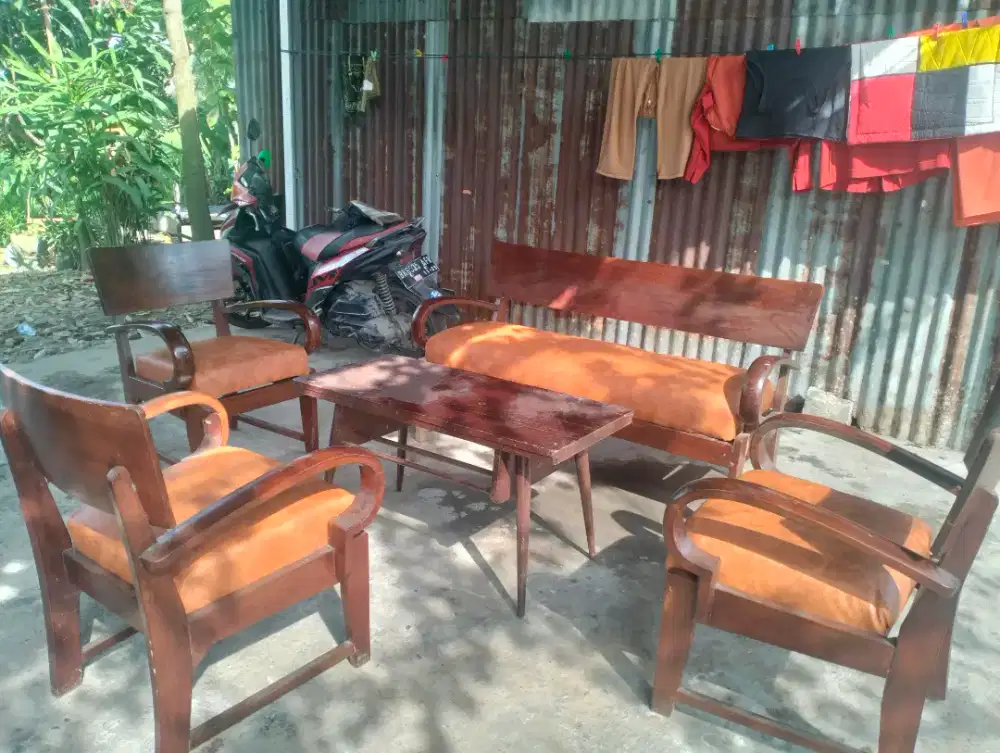 set kursi tamu jati tua antik
