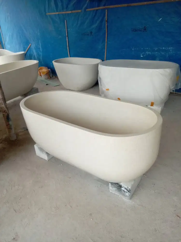 Bathtub terrazzo tipe oval minimalis