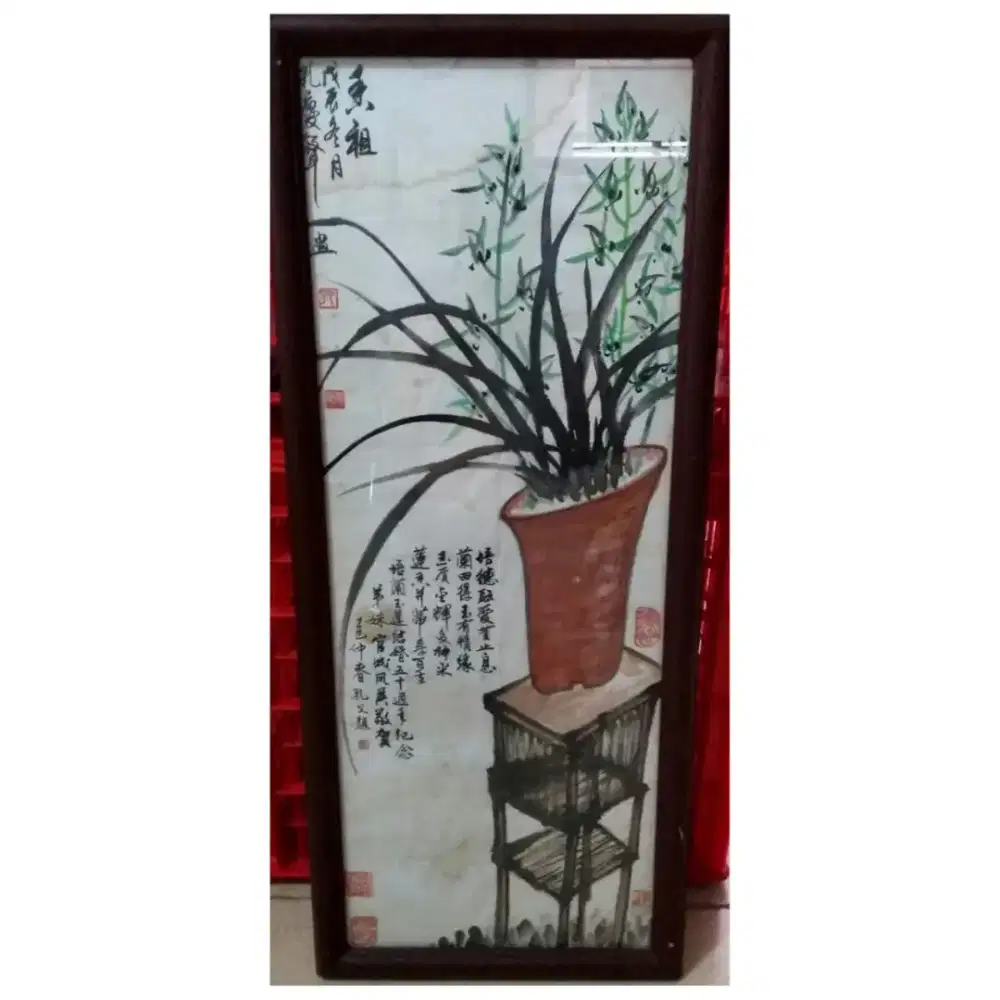 Lukisan Kertas Chinese Barang Lama Antik.