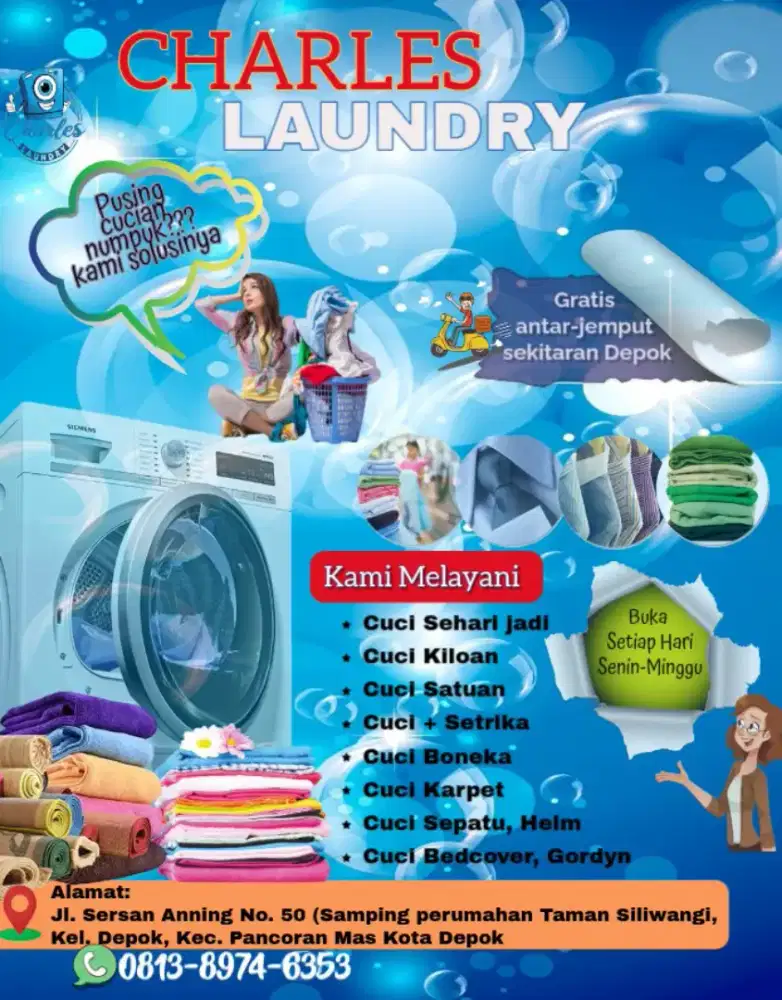 Jasa Loundry kiloan dan satuan terima antar jemput