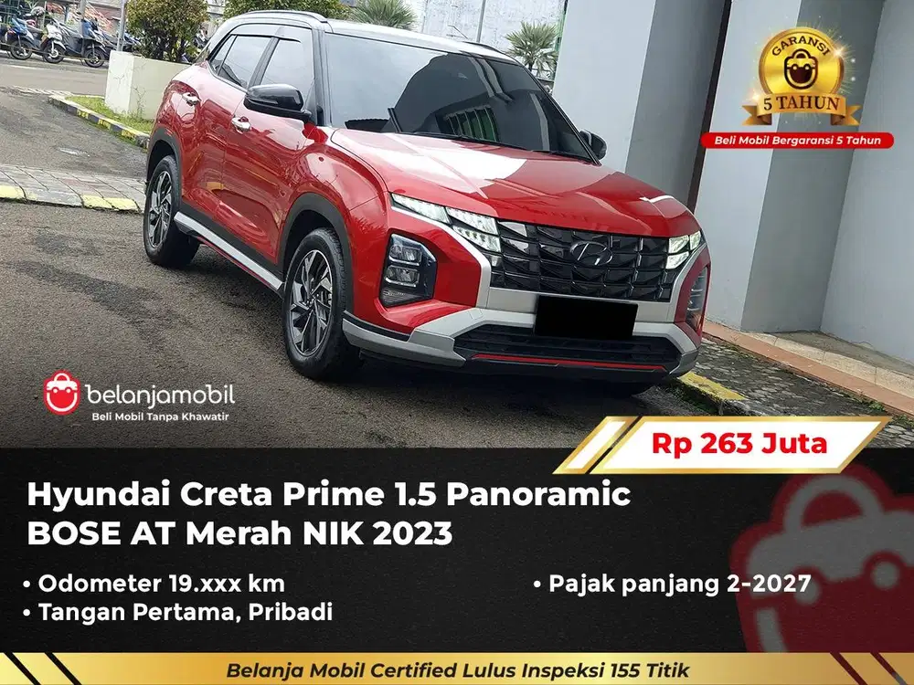 [ GARANSI 5TH ] Hyundai Creta Prime 1.5 Panoramic AT Merah 2023/2024