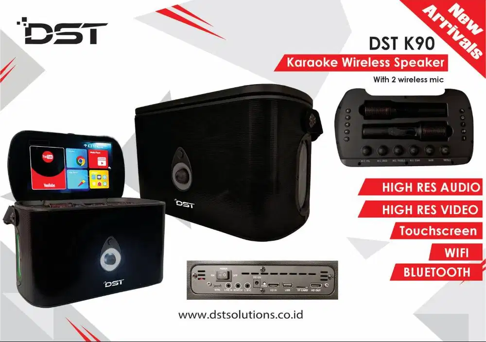 DST K90 Karaoke Wireless Speaker With 2 Wireless Mic