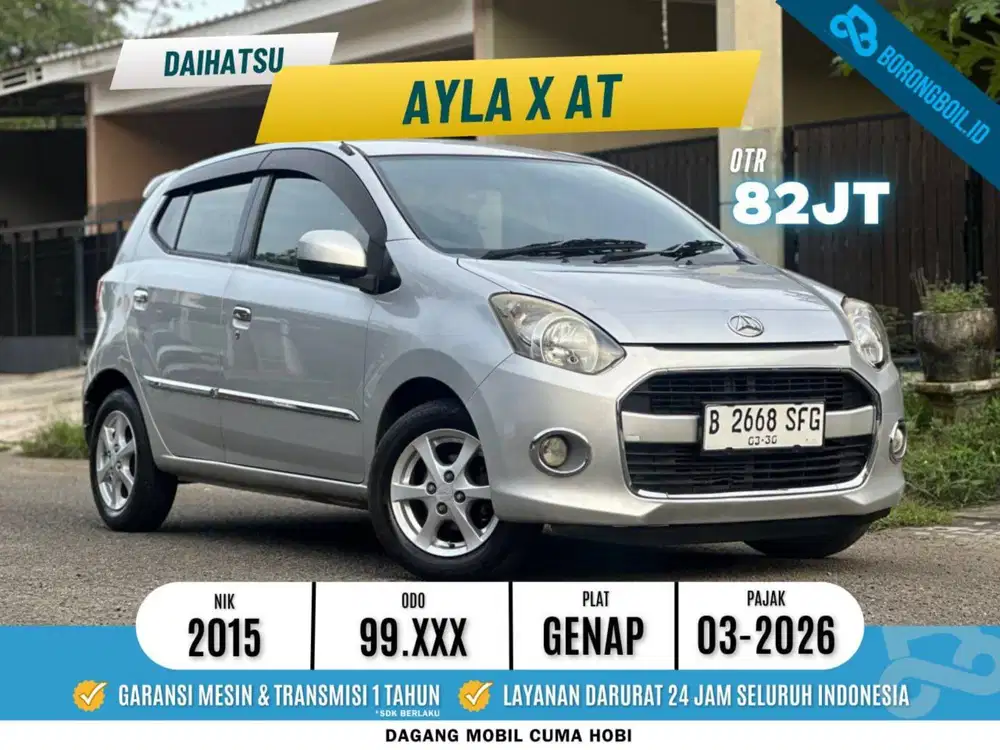 . Daihatsu Ayla X matic 2015 Silver Metalik