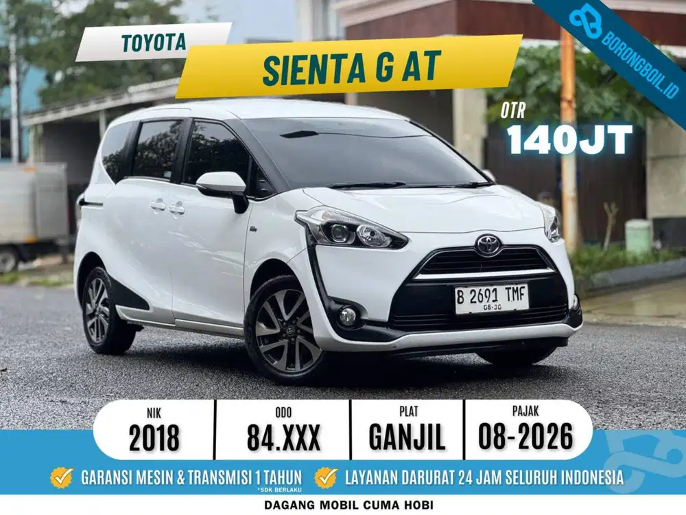 Toyota Sienta 1.5 G matic A/T 2018 Putih Metalik
