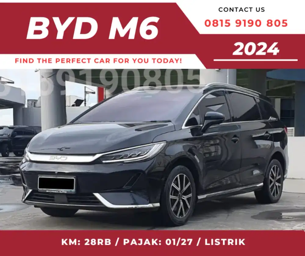 BYD M6 superior captain 6 seater listrik tahun 2024 warna hitam
