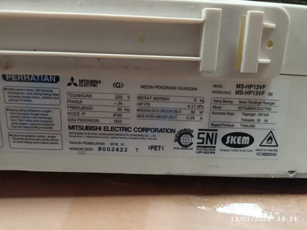 Dijual unit AC Mitsubishi electric 1,5pk