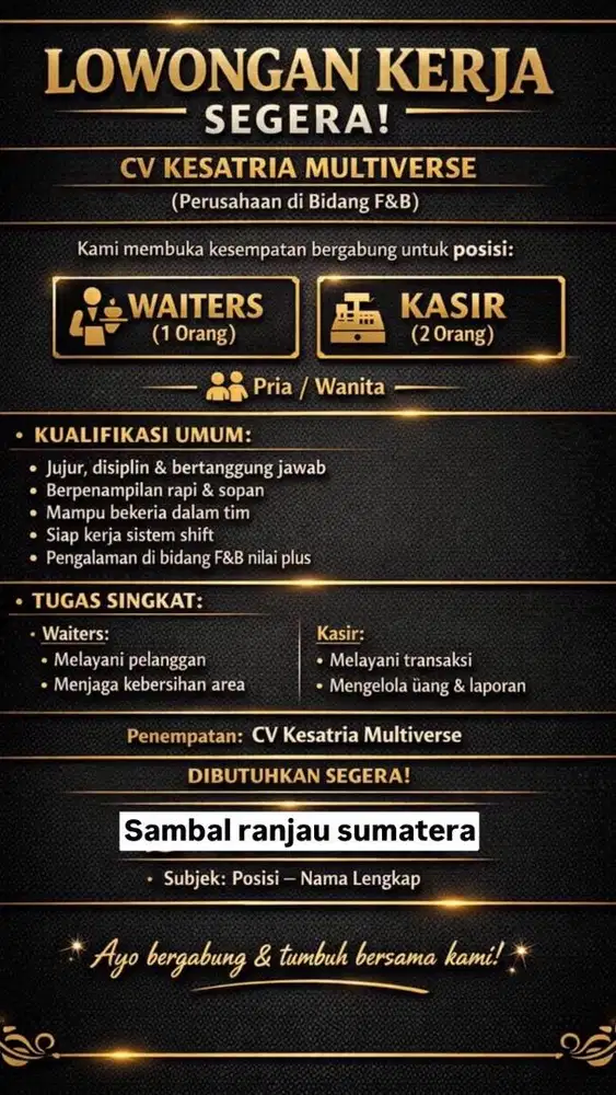 Kasir dan waiters