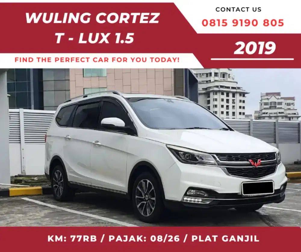Wuling Cortez T Lux 1.5 tahun 2019 putih