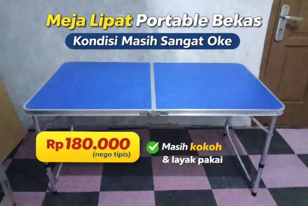 Meja Lipat Portable Bekas – Kondisi Masih Kokoh & Layak Pakai
