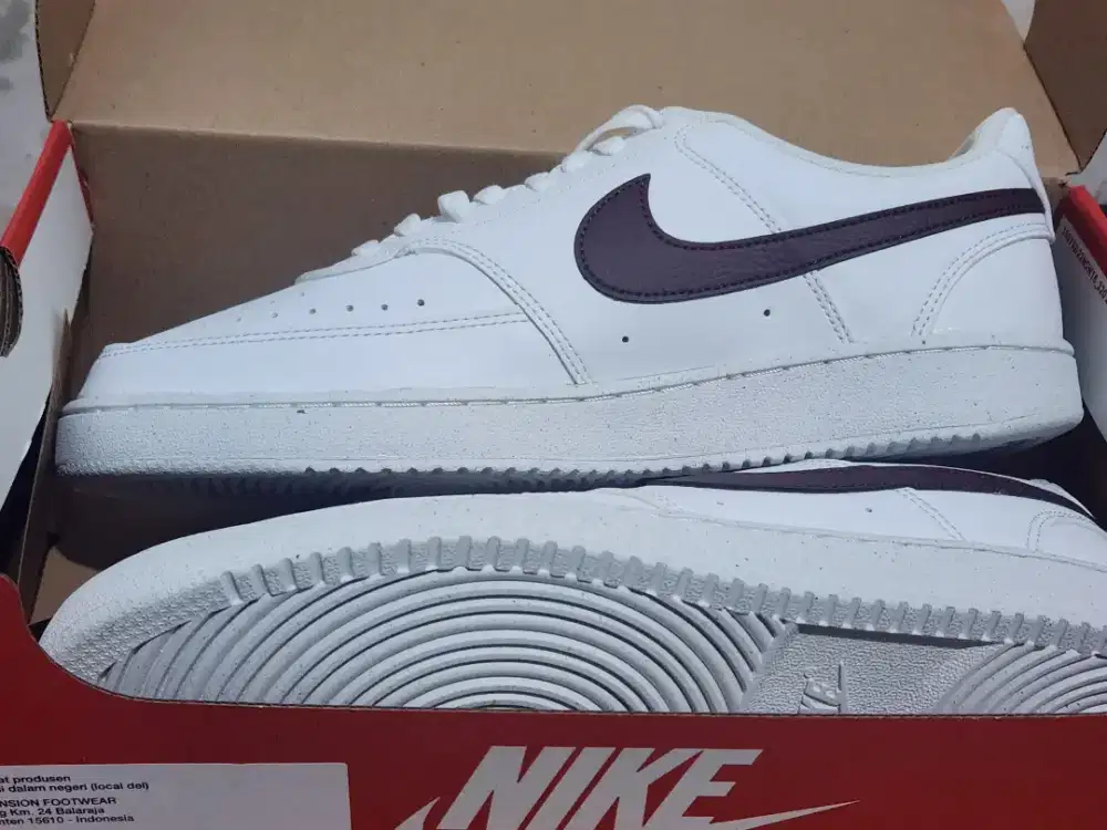 Nike Court Vision Low Next Nature White Burgundy Crush