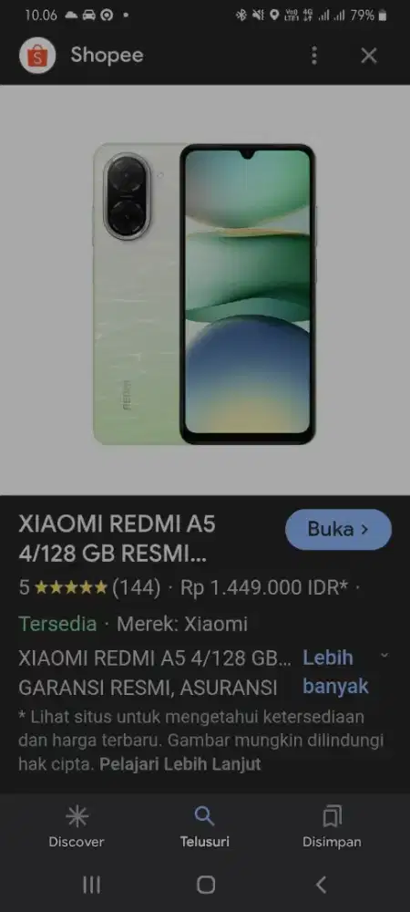 Redmi A5 baru ram 4/128